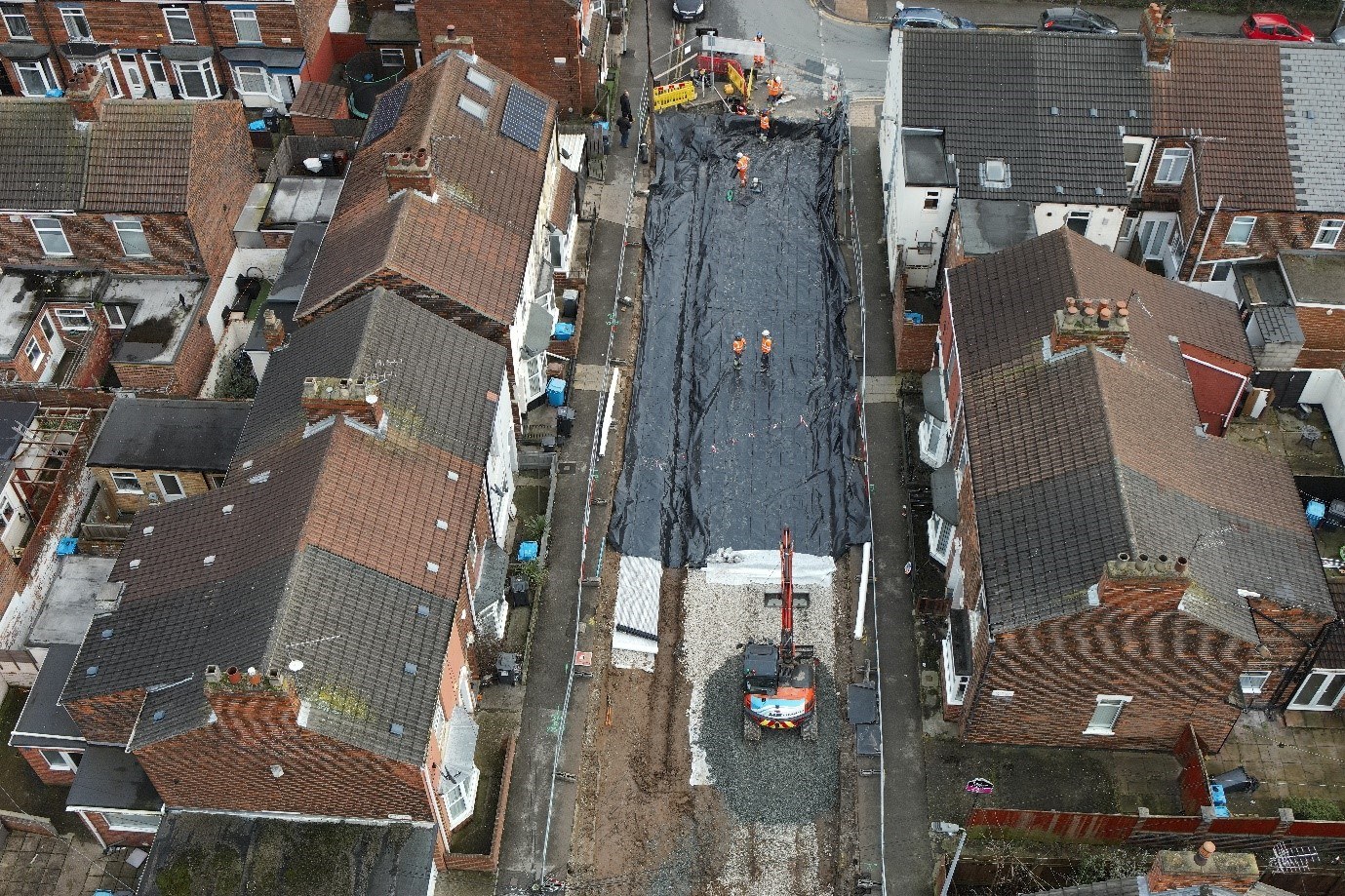Rosmead Street During Construction Aerial
